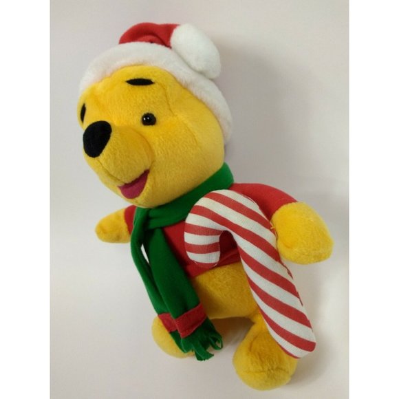 Disney Winnie the Pooh Plush Christmas Candy Cane Bear 10" Soft Toy 1998 Mattel - Picture 4 of 9
